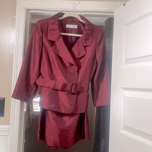 Tahari by Adam S. Levine Burgundy Skirt suit. NWOT